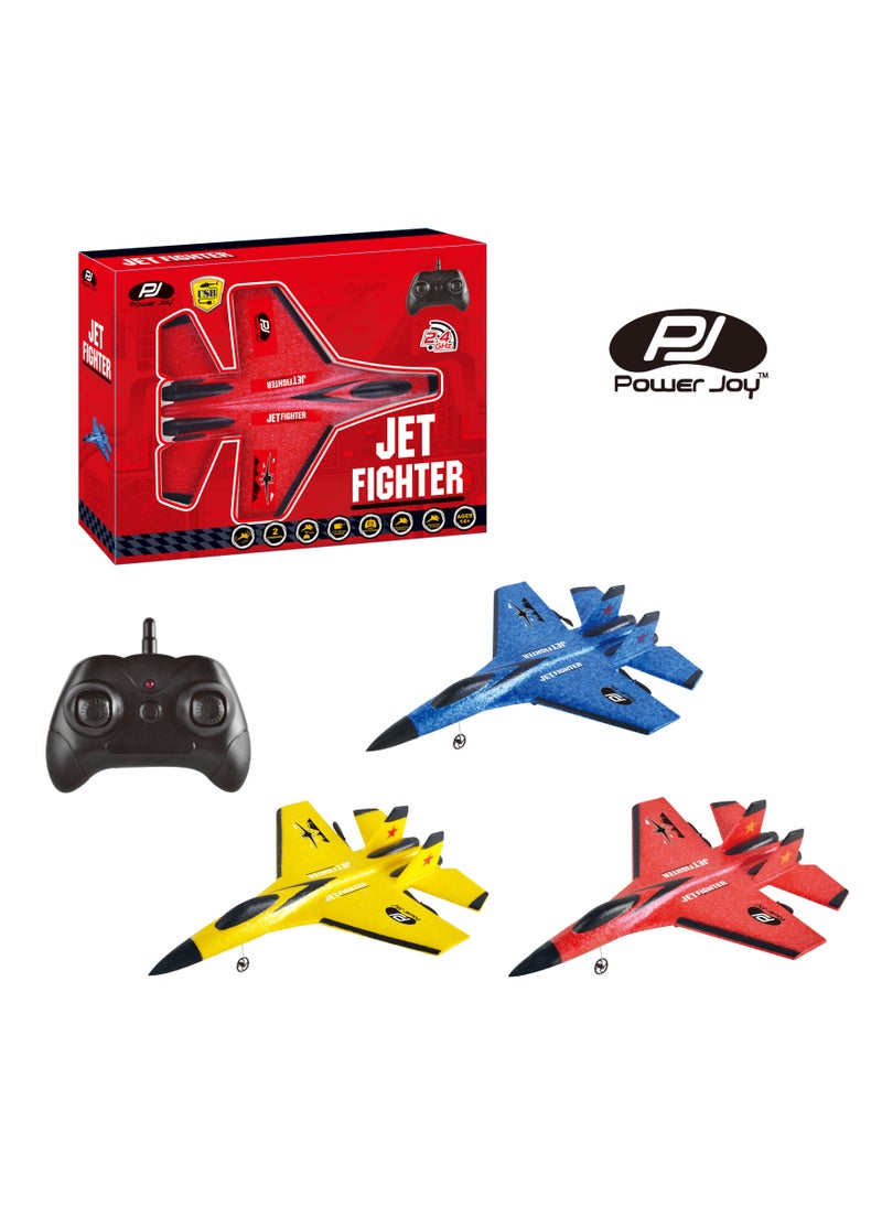 Powerjoy Remote Control Jet Fighter 2.4G, Assorted 1 Piece (Color May Vary) | 100meters Flying Range | Gift for Kids