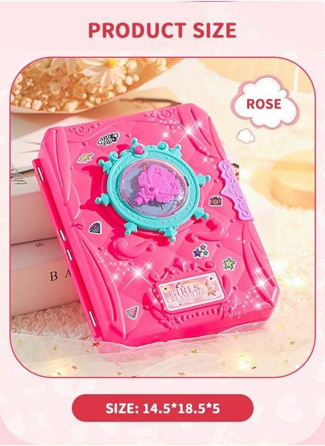 Unlock Toy Accessories Treasure Box Sound Light Magic Book Princess Jewelry Girl Play House Toys, Pretend Toys Dress Up