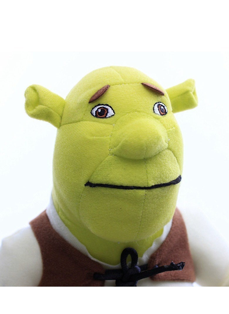 30cm-38cm Anime Uglying Cute Monster Shrek Plush Toy, Green Ogre Figurine Soft Stuffed Doll with Super Soft Short Fleece and PP Cotton Filling