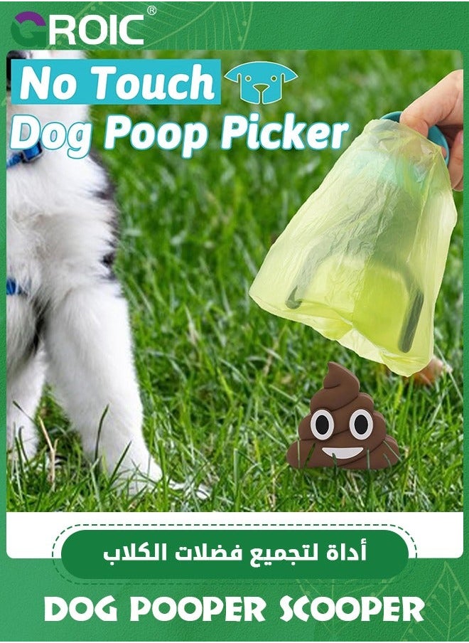 No-Touch Dog Pooper Scooper with Built-in Poop Bag Dispenser Portable and Lightweight Claw for Dogs Picker Upper Tool Small, Medium Large
