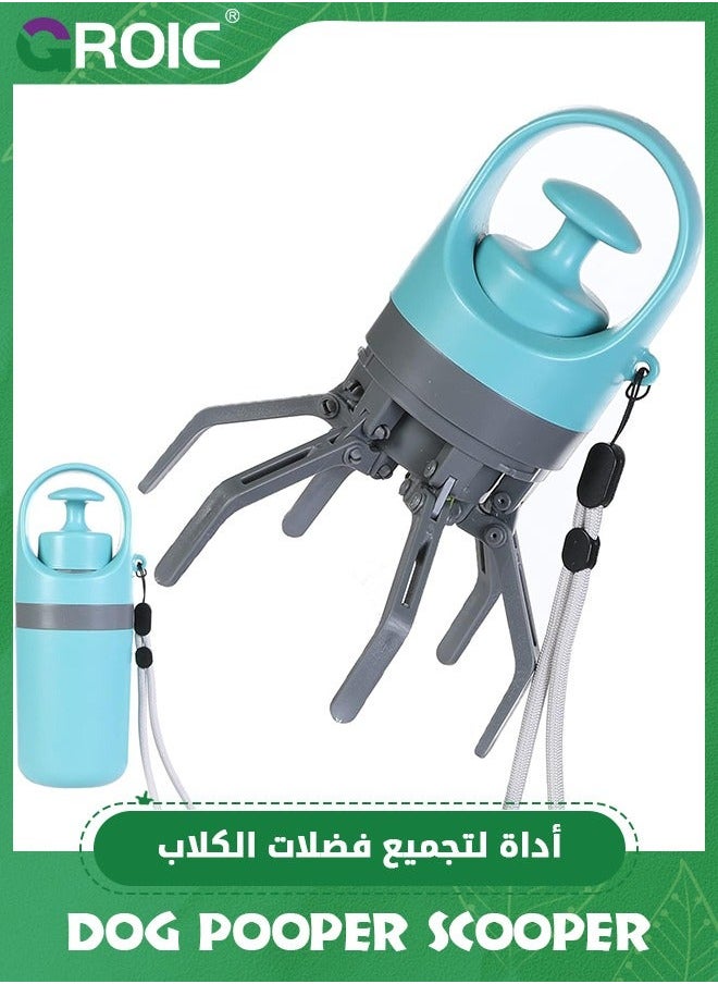 No-Touch Dog Pooper Scooper with Built-in Poop Bag Dispenser Portable and Lightweight Claw for Dogs Picker Upper Tool Small, Medium Large