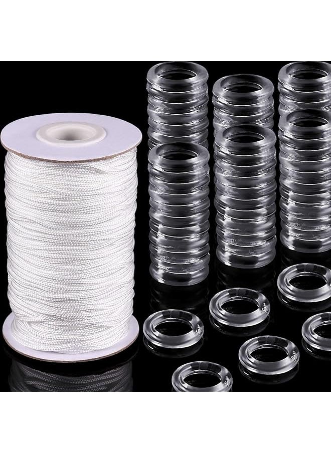 100PCS Blind Curtain Rings, O-Rings Plastic Rings for Shades (Transparent, 13 mm)