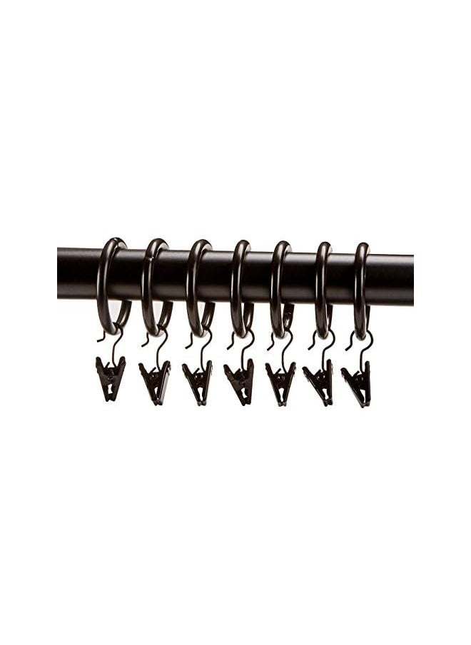Curtain Rod Clip Rings for 2.54 CM Rod, Set of 7, Dark Bronze (Espresso)