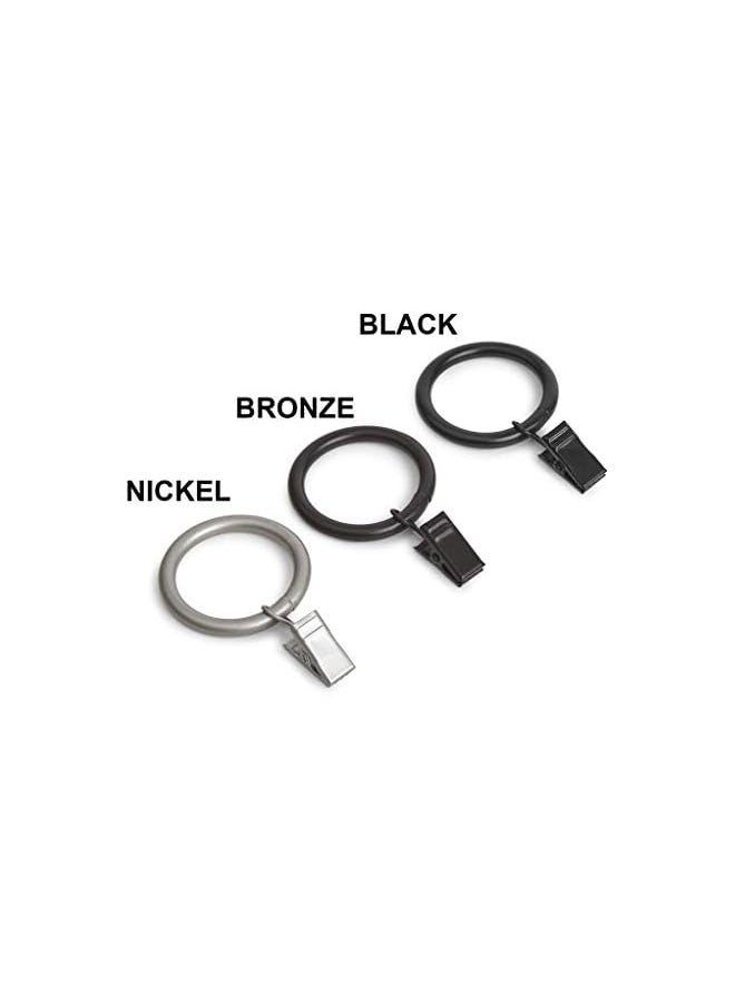 Curtain Rod Clip Rings for 2.54 CM Rod, Set of 7, Dark Bronze (Espresso)