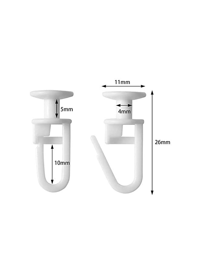 100 Pcs Curtain Hooks Curtain Rail Track Glider HooksHead Folding Glider Rolling Curtain Clips for Drape Sliding Curtain Hanging Rings Door Curtain for 11mm Curtain Rails