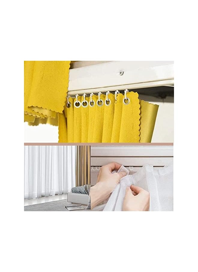 100 Pcs Curtain Hooks Curtain Rail Track Glider HooksHead Folding Glider Rolling Curtain Clips for Drape Sliding Curtain Hanging Rings Door Curtain for 11mm Curtain Rails