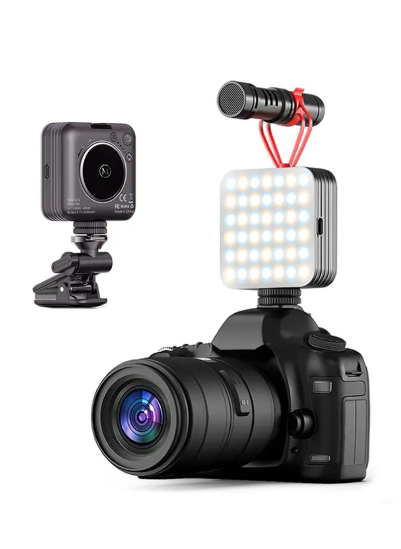 D12 80 LED Video Light LED Camera Light 360° Portable Photography Lighting Type-C 2000mAh Rechargeable Battery CRI 95+ 2500-9000K With 3 Adjustable Modes On Camera Light