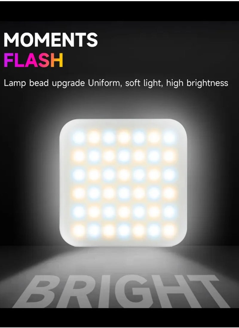 D12 80 LED Video Light LED Camera Light 360° Portable Photography Lighting Type-C 2000mAh Rechargeable Battery CRI 95+ 2500-9000K With 3 Adjustable Modes On Camera Light