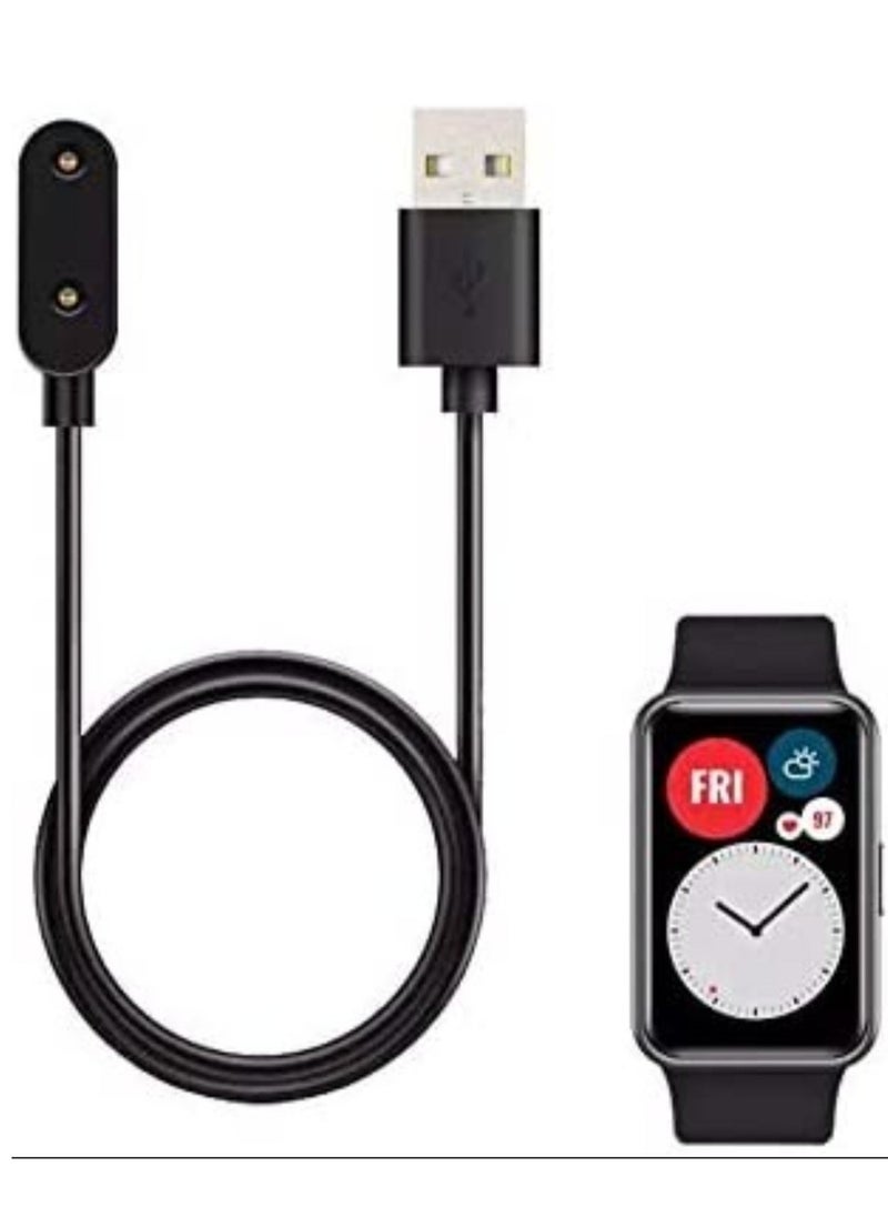 USB Charging Cable Cord Base Dock Charger Adapter Stand For Huawei Watch Fit | Fit 2 | Huawei Band 6 | Huawei Band 7 (Black)