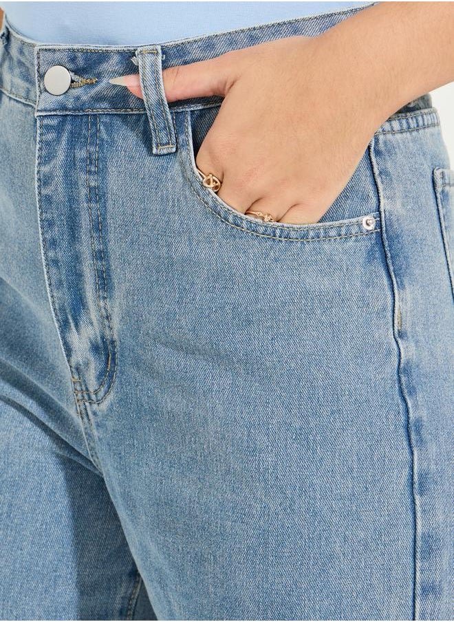 High Rise Mom Fit Ankle Length Jeans