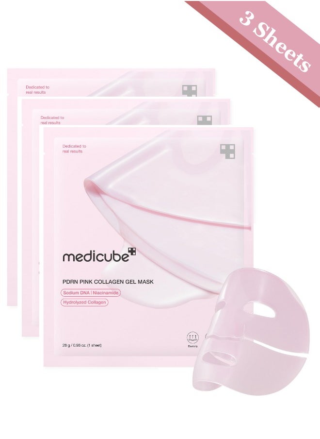 PDRN Pink Collagen Gel Mask - 28g (Pack of 3 Sheets)
