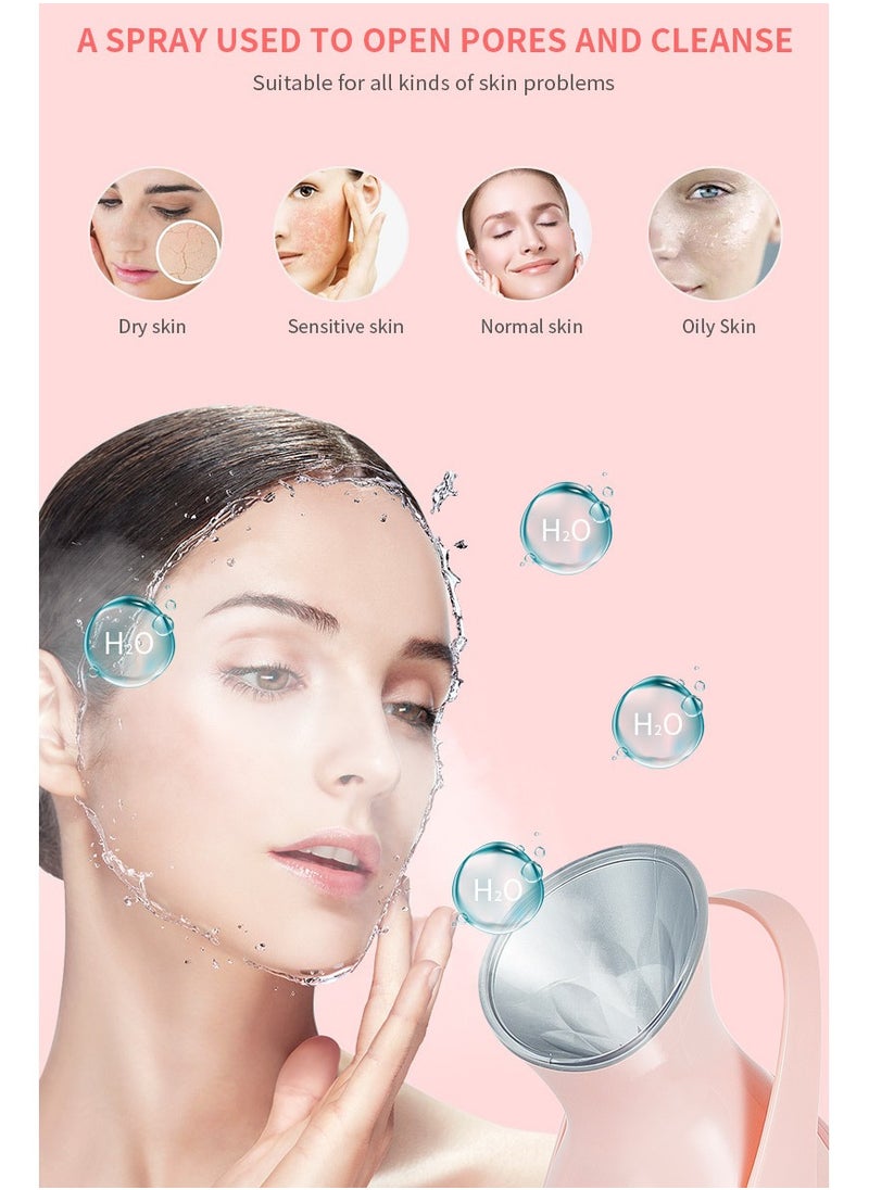 Facial Sauna Humidifier, Home Sauna Steamer Nano Ion Face Steaming Device, Model ZJ-6580-- BFD, Suitable For Pore Cleaning, Whitening, Blackhead Removal, And Skincare - Plug: European Standard