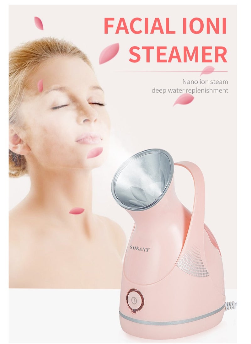 Facial Sauna Humidifier, Home Sauna Steamer Nano Ion Face Steaming Device, Model ZJ-6580-- BFD, Suitable For Pore Cleaning, Whitening, Blackhead Removal, And Skincare - Plug: European Standard