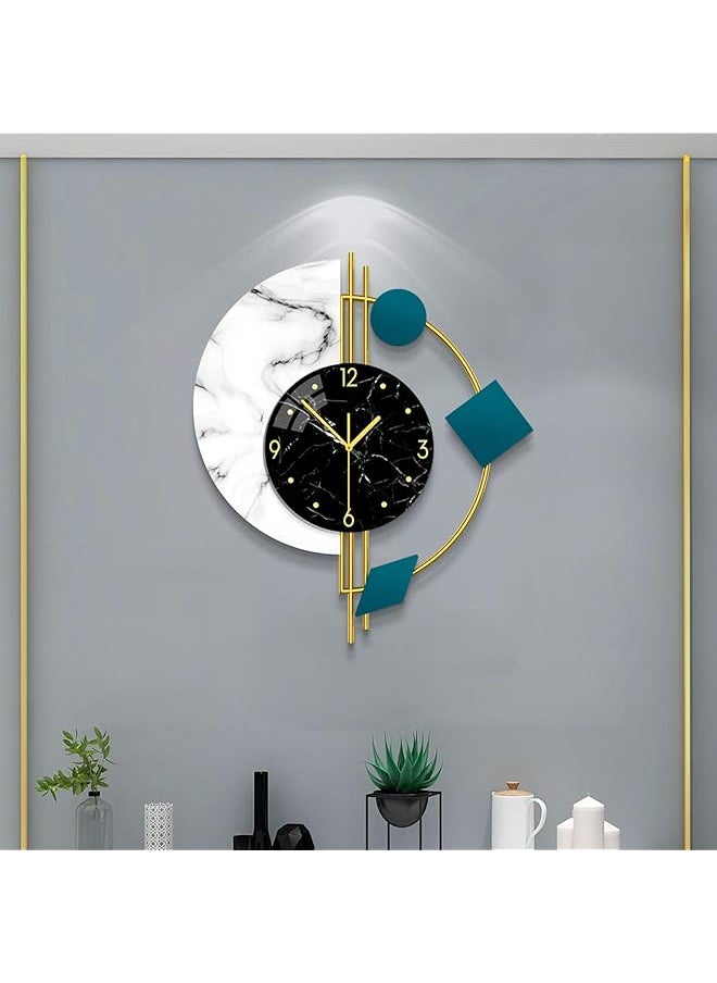 Large Wall Clocks for Living Room Decor Modern Silent Wall Clocks Battery Operated Non-Ticking for Bedroom Office Kitchen Home Metal Glass Decoration Wall Watch Clock Quartz for Indoor House