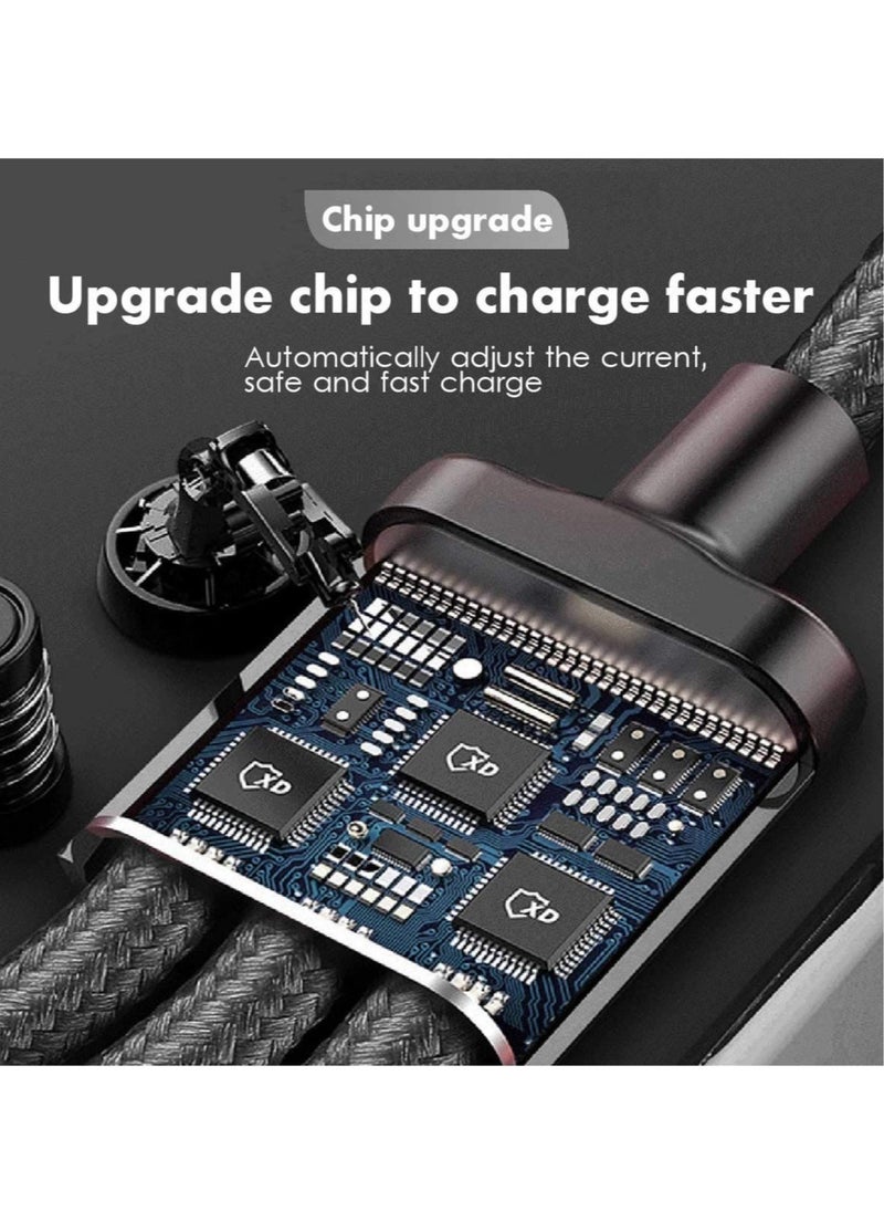 Multi Charging Cable 4Ft 3 in 1 with USB Type C Cable Compatible with Galaxy S10 S9 Plus Note9 Z OnePlus 8T,Micro Cable for Galaxy S7 Edge S6,Nexus,Xbox,PS4 USB Chargers(BLACK)