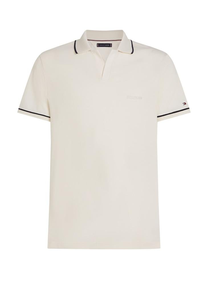Open Collar Tipped Short Sleeve Polo