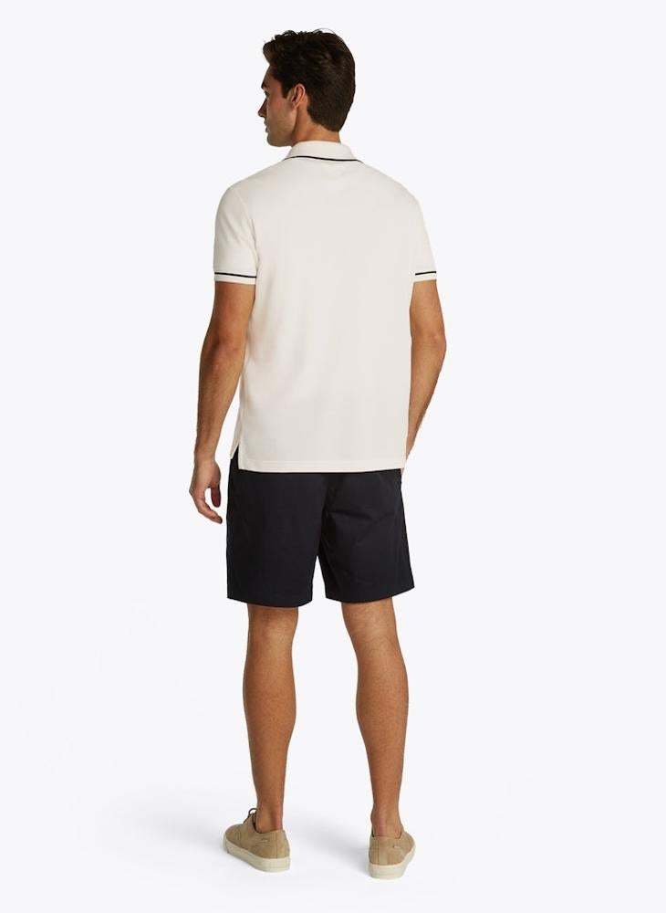 Open Collar Tipped Short Sleeve Polo