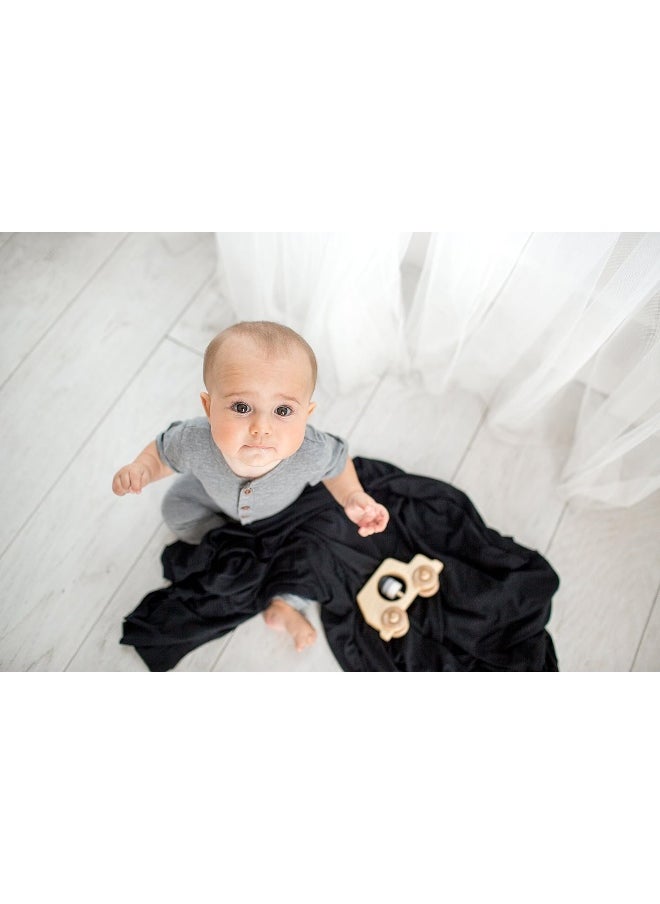 Copper Pearl Large Premium Knit Baby Swaddle Receiving Blanket Midnight
