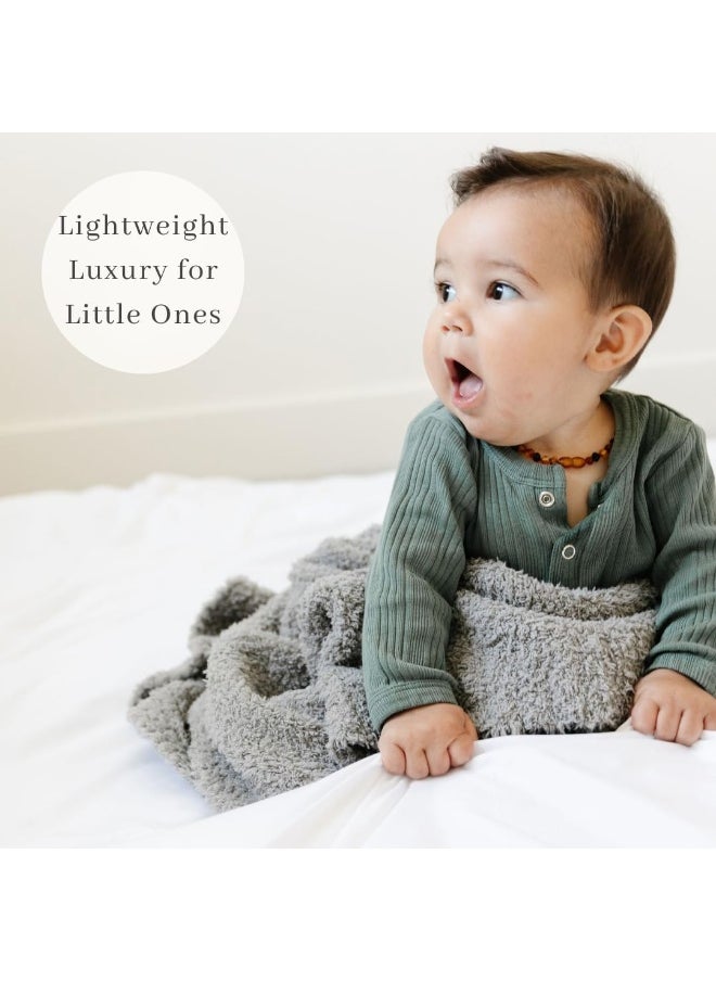 SARANONI Bamboni Luxury Bamboo Baby Blanket | Plush Blanket for Infant Boys & Girls | Receiving Blanket 30” x 40” | Gray