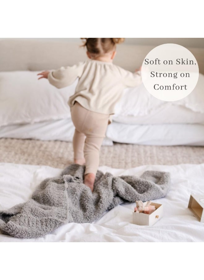 SARANONI Bamboni Luxury Bamboo Baby Blanket | Plush Blanket for Infant Boys & Girls | Receiving Blanket 30” x 40” | Gray