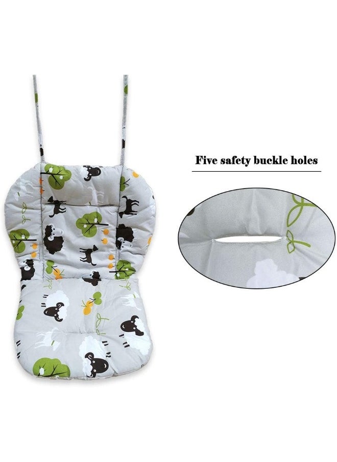 Twoworld High Chair Cushion, Large Thickening Baby High Chair Seat Cushion Liner Mat Pad Cover Breathable(Grey Sheep)