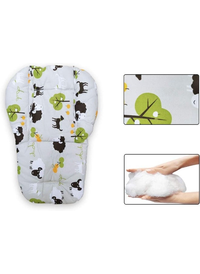 Twoworld High Chair Cushion, Large Thickening Baby High Chair Seat Cushion Liner Mat Pad Cover Breathable(Grey Sheep)