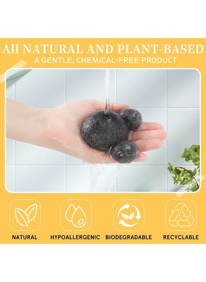 KECUCO Konjac Baby Bath Sponge for Bathing, Classic Shapes Natural Bath Sponges for Infants, Toddler, Newborns, Natural and Safe Plant-Based Konjac Baby Bath Accessories, 5PCS (Set-1)