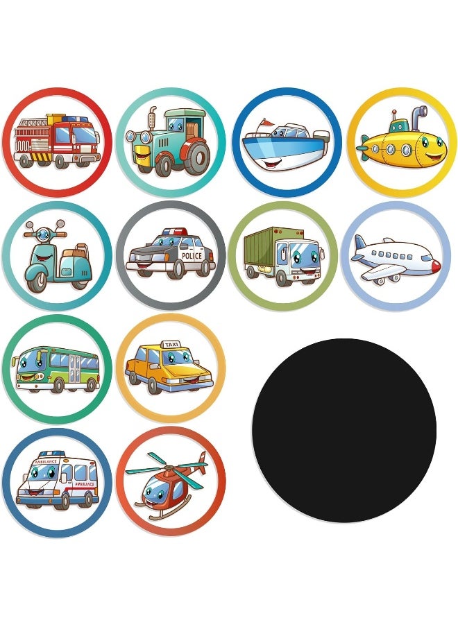 Geyee 24 Pcs Potty Training Stickers Potty You Pee on Toilet Reveal Stickers Chart Reusable Pee Decals Color Changing Seat Toilet Targets for Boys Girls Kids Training Use(Vehicle)