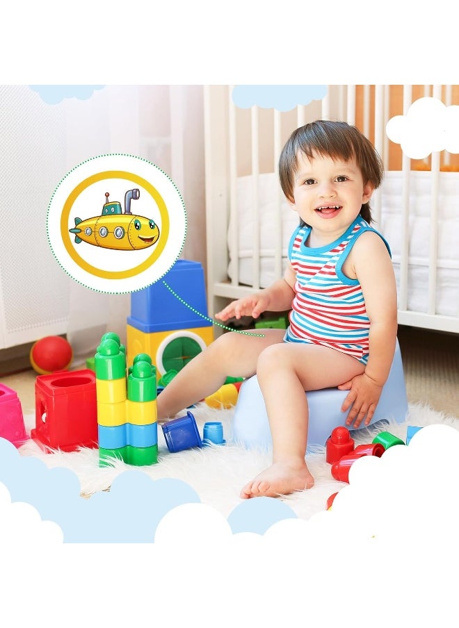 Geyee 24 Pcs Potty Training Stickers Potty You Pee on Toilet Reveal Stickers Chart Reusable Pee Decals Color Changing Seat Toilet Targets for Boys Girls Kids Training Use(Vehicle)