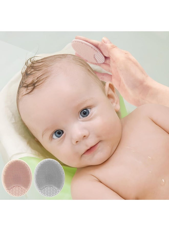 PandaEar Baby Bath Rinse Cup with Baby Cradle Cap Brush - Pink