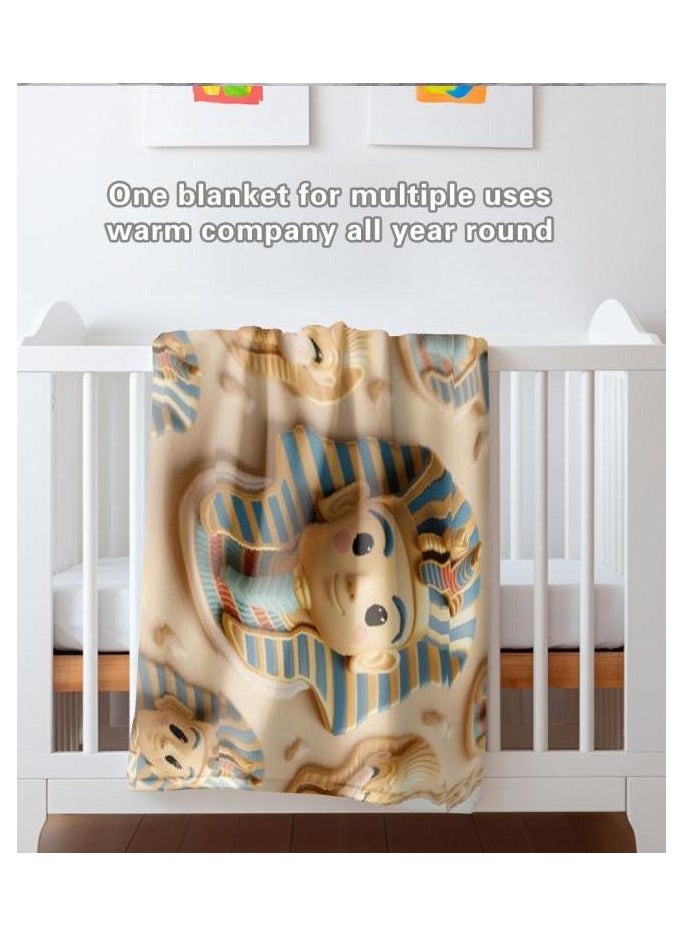 Children's or student cartoon flannel thin blanket (warm and comfortable, suitable for sleep, games) 100cm*150cm - 1125