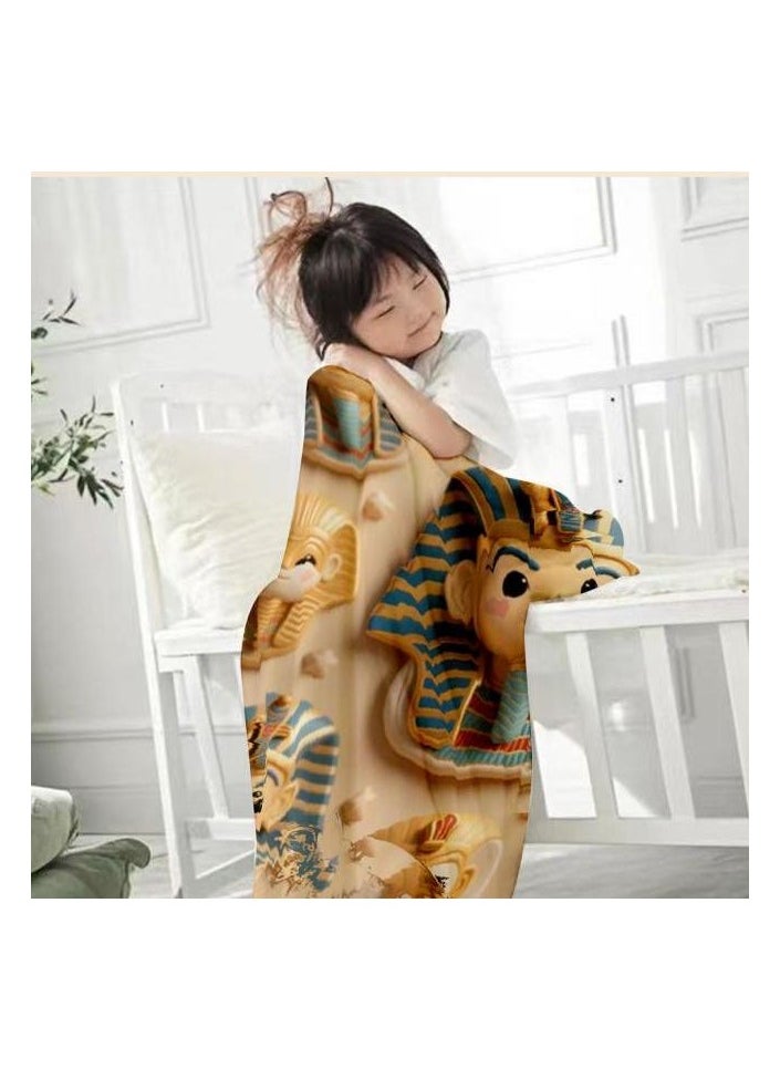 Children's or student cartoon flannel thin blanket (warm and comfortable, suitable for sleep, games) 100cm*150cm - 1125