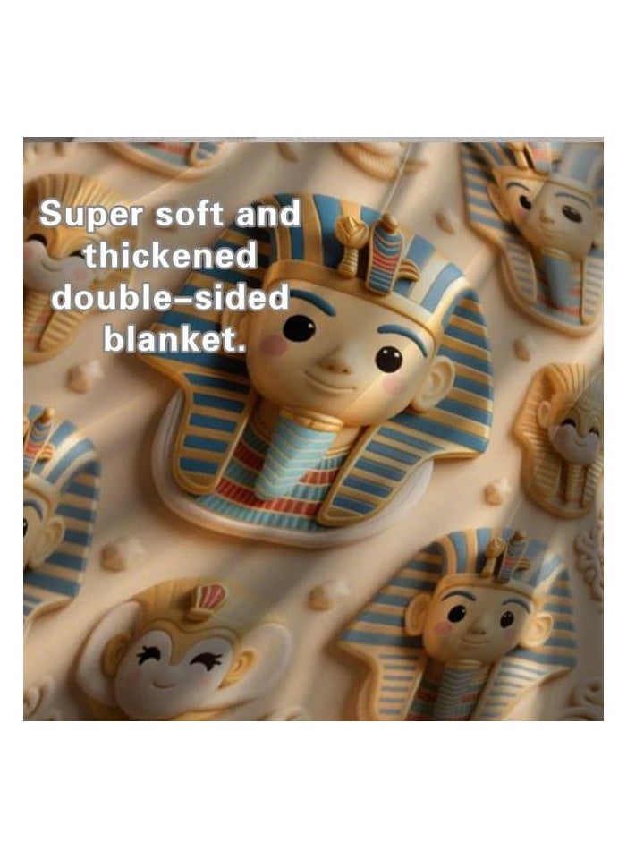Children's or student cartoon flannel thin blanket (warm and comfortable, suitable for sleep, games) 100cm*150cm - 1125
