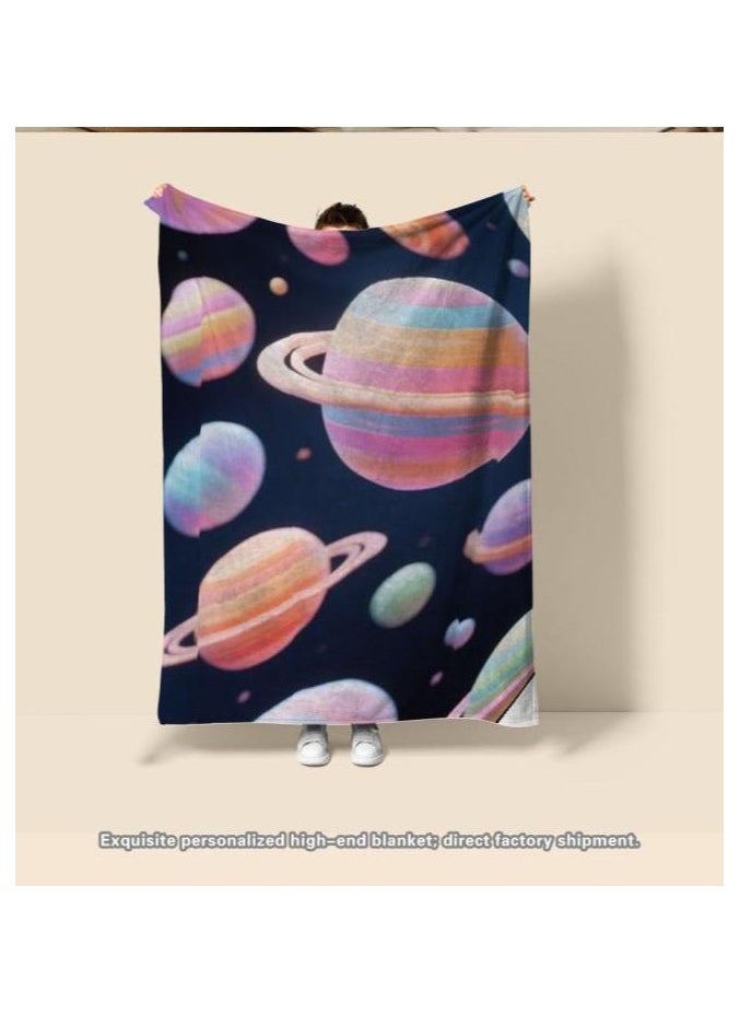 Children's or student cartoon flannel thin blanket (warm and comfortable, suitable for sleep, games) 100cm*150cm