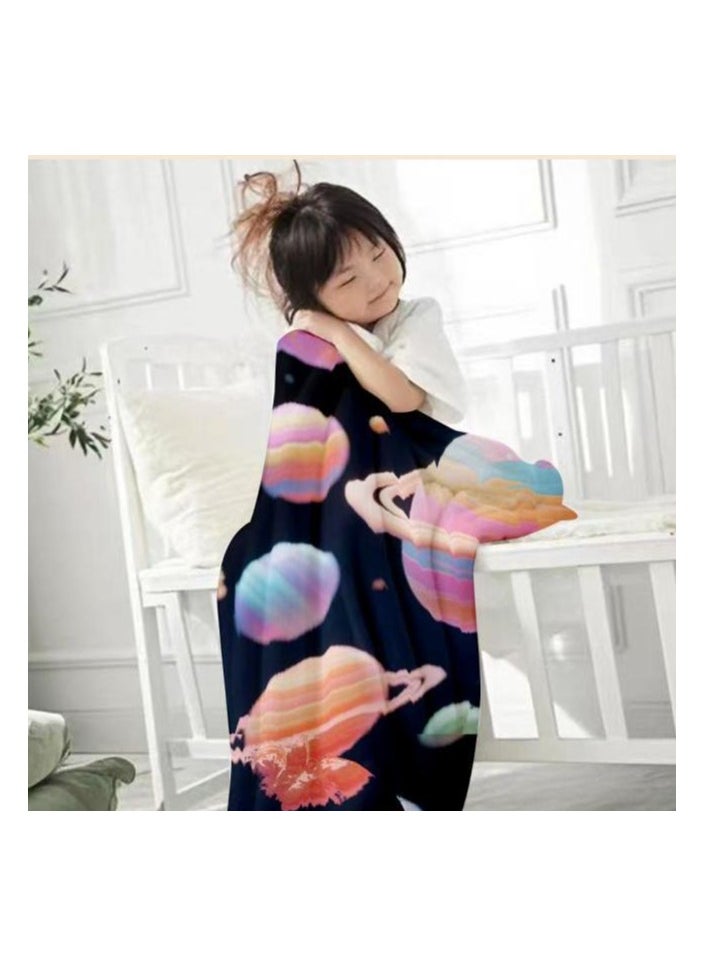 Children's or student cartoon flannel thin blanket (warm and comfortable, suitable for sleep, games) 100cm*150cm