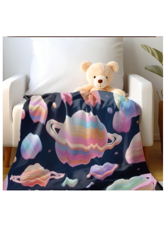 Children's or student cartoon flannel thin blanket (warm and comfortable, suitable for sleep, games) 100cm*150cm