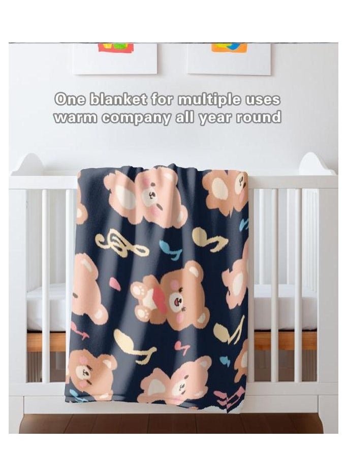 Children's or student cartoon flannel thin blanket (warm and comfortable, suitable for sleep, games) 100cm*150cm - 1109