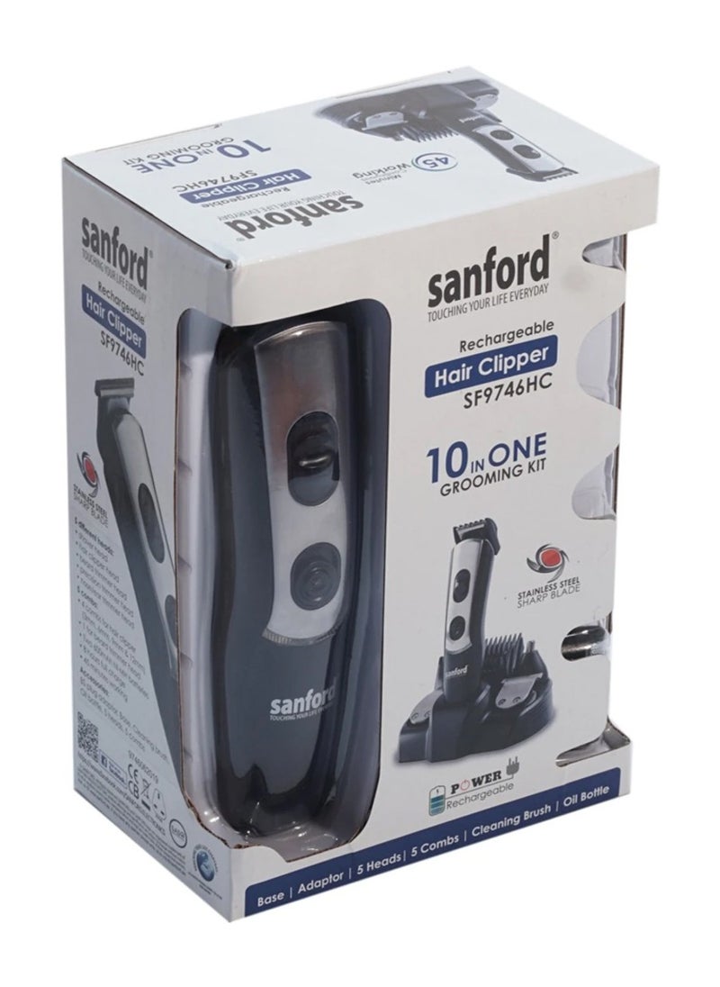 10 In 1 Cordless Rechargeable Grooming Kit Black SF9746HC