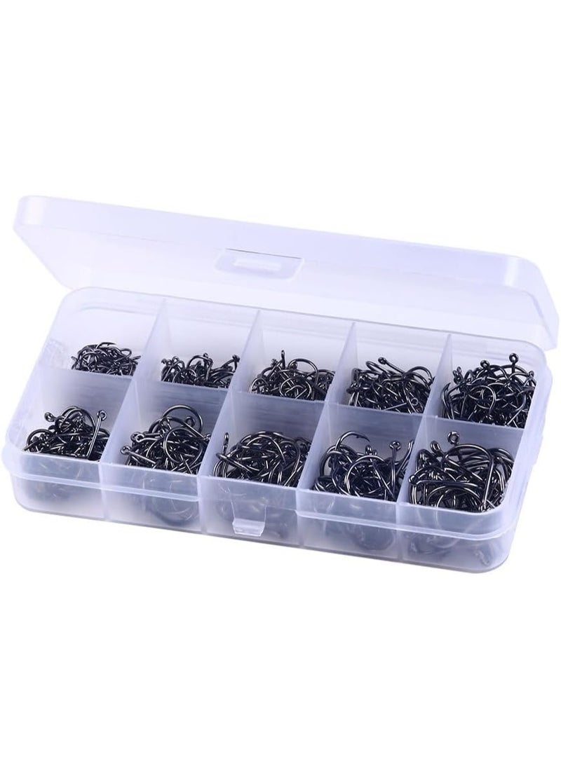 400 Pieces Fishing Hooks Set – Assorted Sizes, Premium Stainless Steel, Strong & Durable, Ideal for Freshwater & Saltwater Fishing