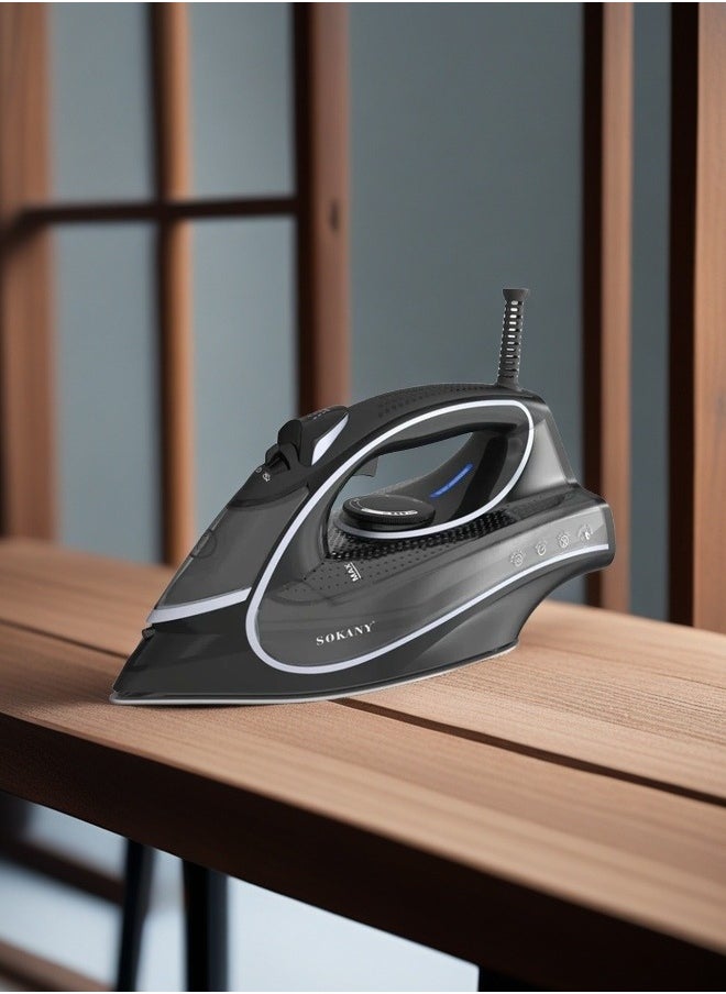 SOKANY Electric Iron, Household Steam Iron Spray Electric Iron Ironing Machine, Black 2600 Watts, Model SK-YD-2126 Plug: European Standard