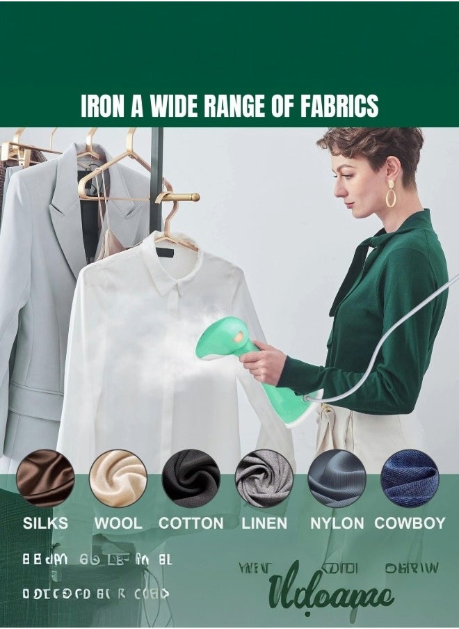 Handheld Clothes Steamer, Portable Garment Steamer Clothing for Home Office Travel, 30s Fast Heat-up 1500W Powerful steam Iron with 300ML Large Water Tank, Mini Compact Fabric Wrinkle Remover