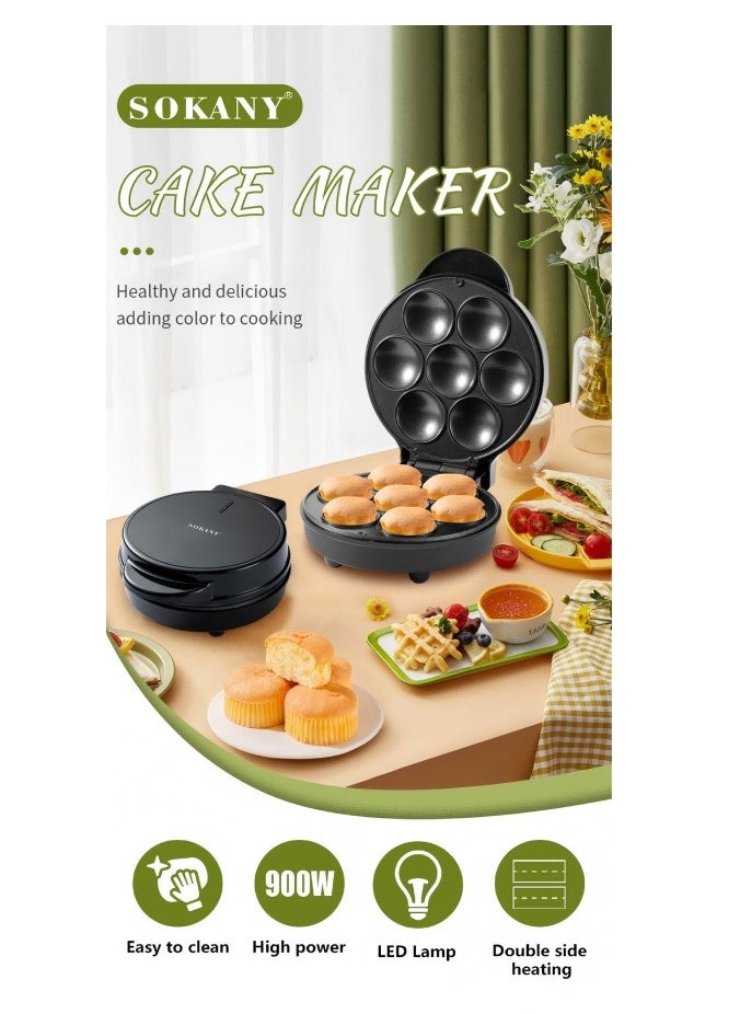 Mini Waffle Maker - Made With Premium Quality Plastic & Non-Stick Coating - Small Pancake Maker For Brownies, Cookies, Quesadillas, Calzones, Hash Browns and Other Foods Plug: European Standard
