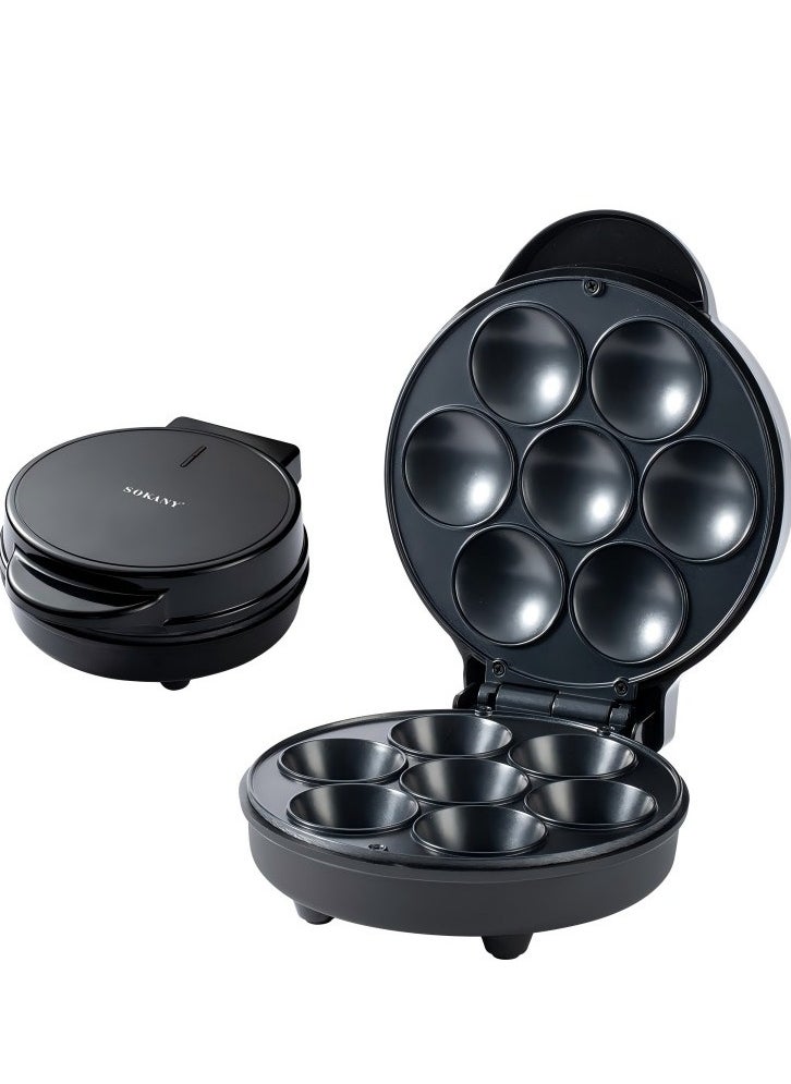 Mini Waffle Maker - Made With Premium Quality Plastic & Non-Stick Coating - Small Pancake Maker For Brownies, Cookies, Quesadillas, Calzones, Hash Browns and Other Foods Plug: European Standard