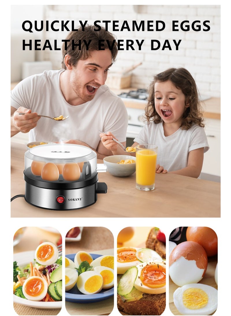 SOKANY Home Kitchen Small Steamer, Multi Functional 7-Slot Breakfast Egg Boiler, 360 Watts