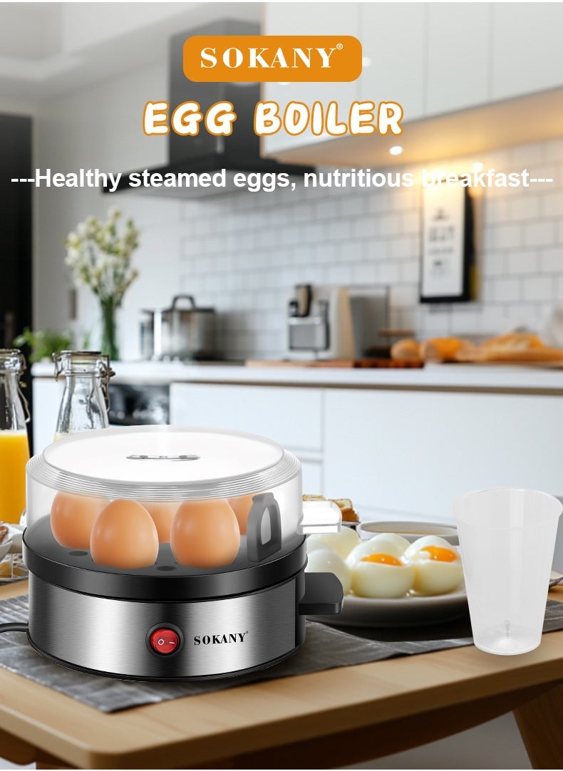 SOKANY Home Kitchen Small Steamer, Multi Functional 7-Slot Breakfast Egg Boiler, 360 Watts