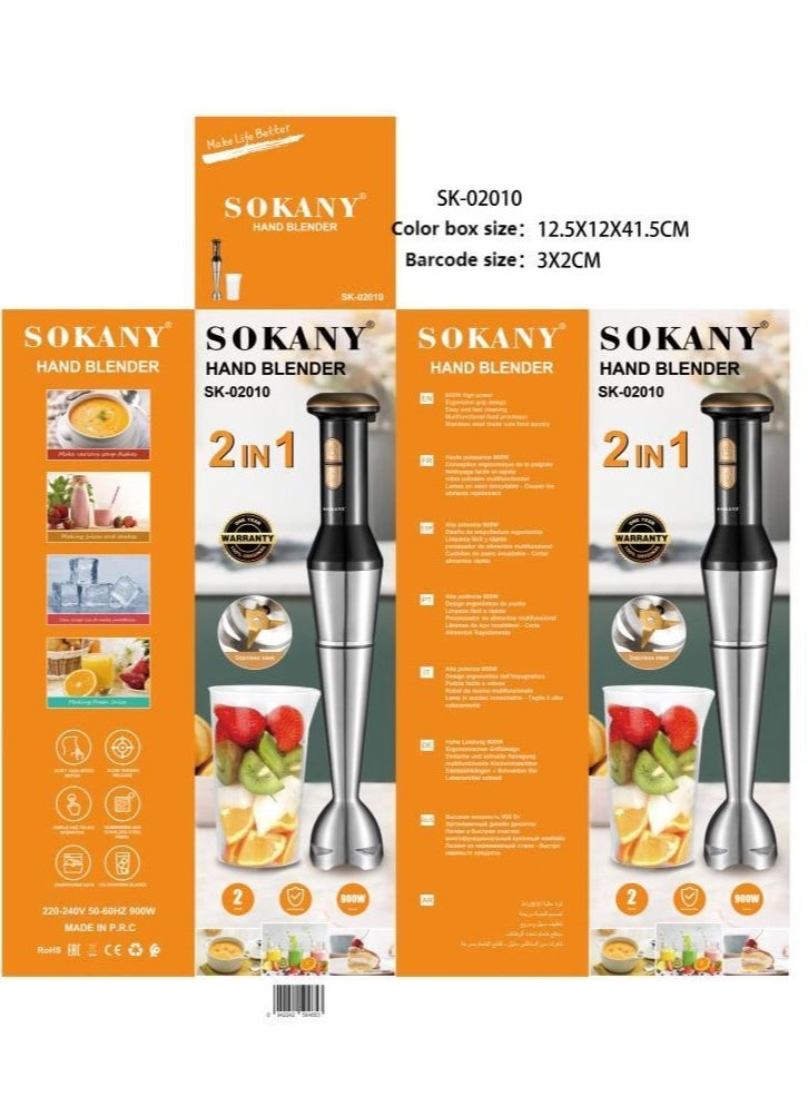 Stainless Steel Hand-Held Mixer Is Convenient For Mixing All Kinds Of Fruits And Vegetables. Simple Double Button Design Makes The Mixing Cup Intuitive And Easy To Operate. Plug: European Standard