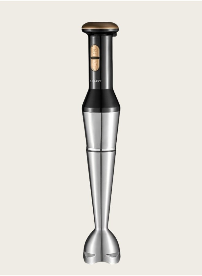 Stainless Steel Hand-Held Mixer Is Convenient For Mixing All Kinds Of Fruits And Vegetables. Simple Double Button Design Makes The Mixing Cup Intuitive And Easy To Operate. Plug: European Standard