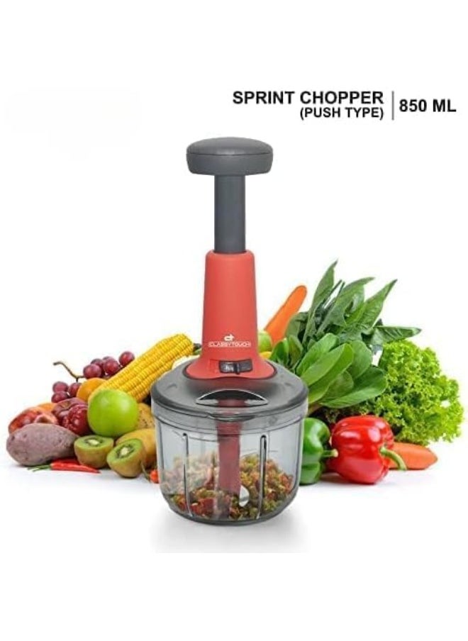 Manual Vegetable Chopper 850ml – Hand-Powered Onion, Tomato, Potato & Salad Cutter – Stainless Steel Blades, BPA-Free Food Chopper for Fast & Easy Kitchen Prep (Pack of 1)