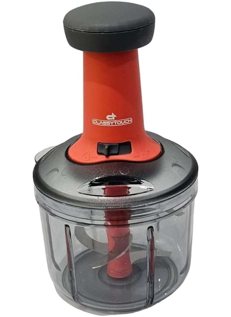 Manual Vegetable Chopper 850ml – Hand-Powered Onion, Tomato, Potato & Salad Cutter – Stainless Steel Blades, BPA-Free Food Chopper for Fast & Easy Kitchen Prep (Pack of 1)