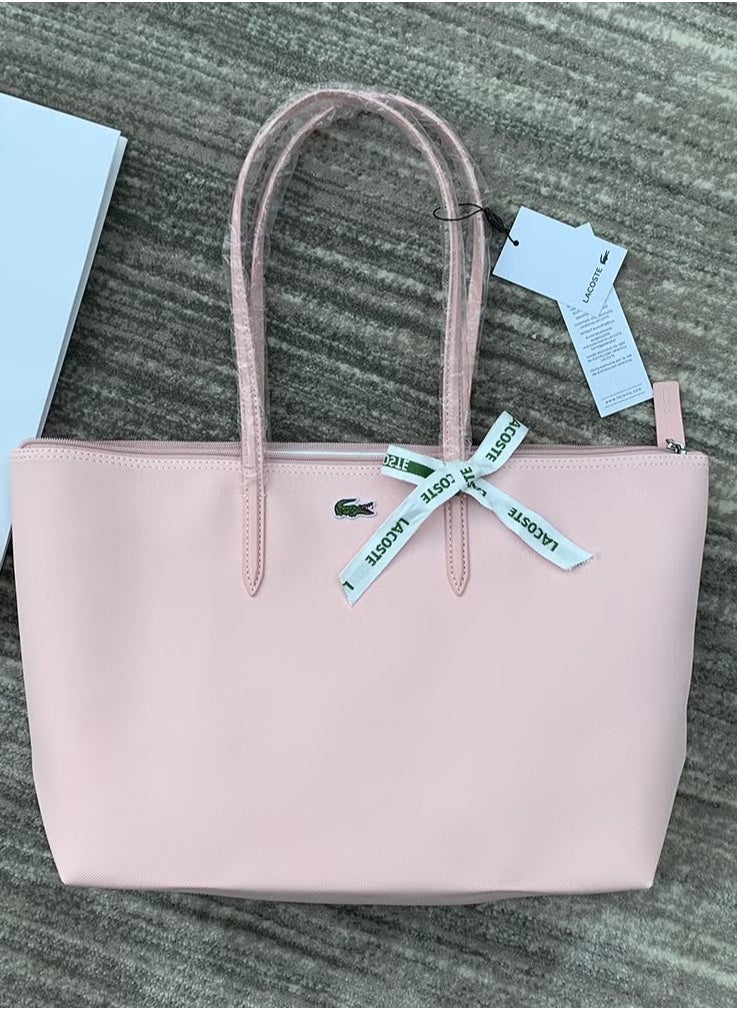 Women's Concept Fashion Versatile Large Capacity Zipper Handbag Tote Bag Shoulder Bag Large Size pink